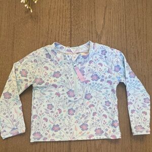NWT RuffleButts Fairytale Garden Long Sleeve Zipper Rash Guard